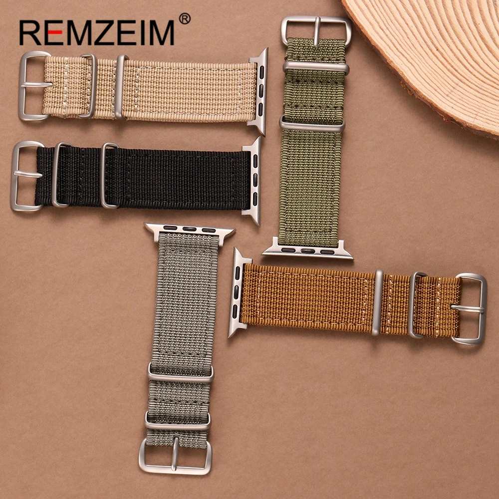 Pulseira de couro de náilon para iwatch série 1-10 se para apple watch ultra band 49/44/46/45/42/41/40/38mm acessórios de relógio