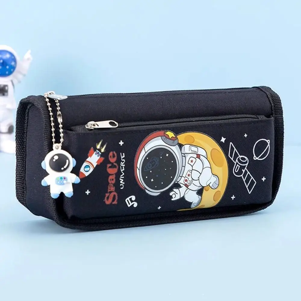 

Storage Bag Large Capacity Astronaut Pencil Case Double Layer Cartoon Stationery Bag Space Kawaii Pencil Bag Pen Box