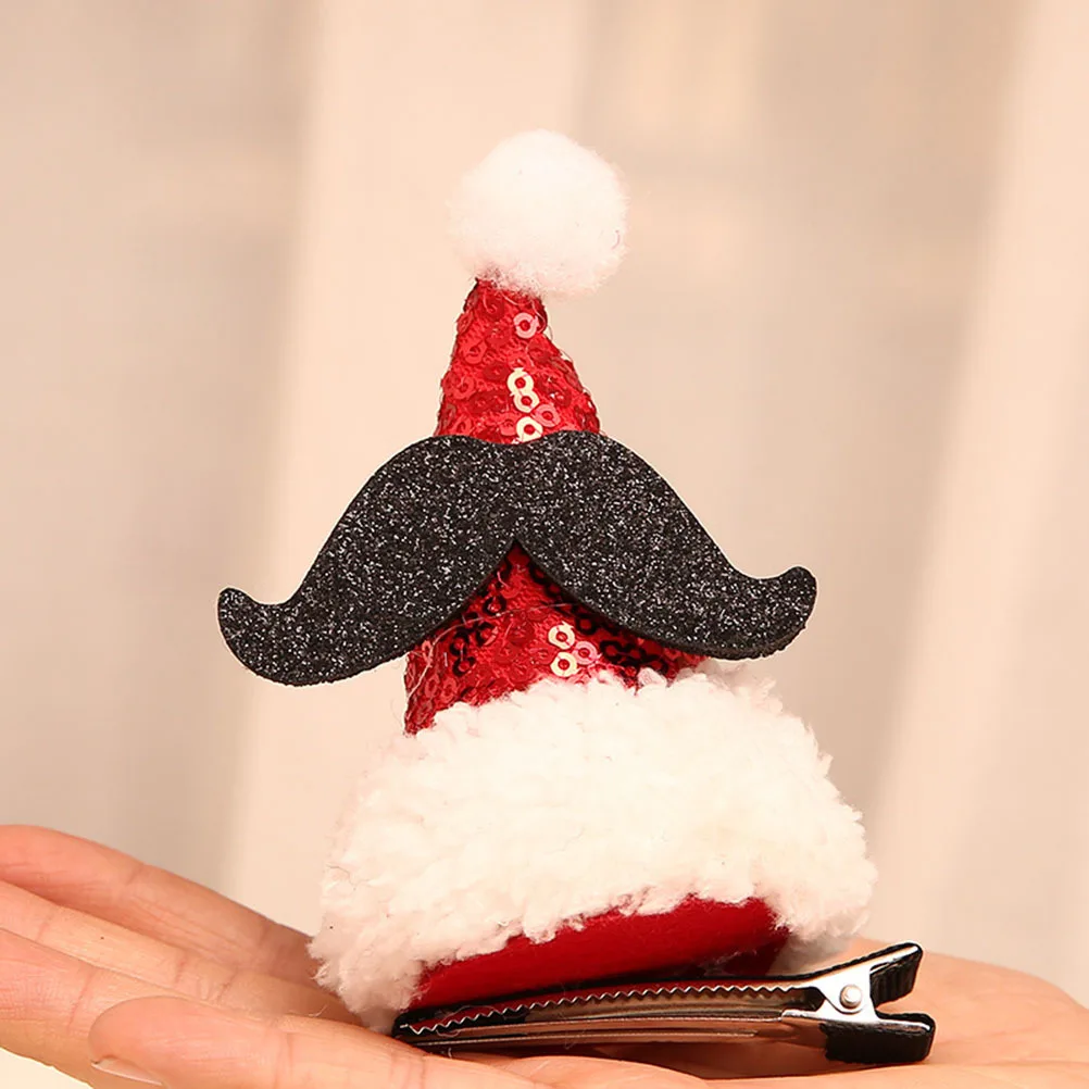 

3pcs Santa Hat Hair Clips Red Sequin Barrettes Alligator Clip Party Hair Accessories For Women Christmas Hairpins