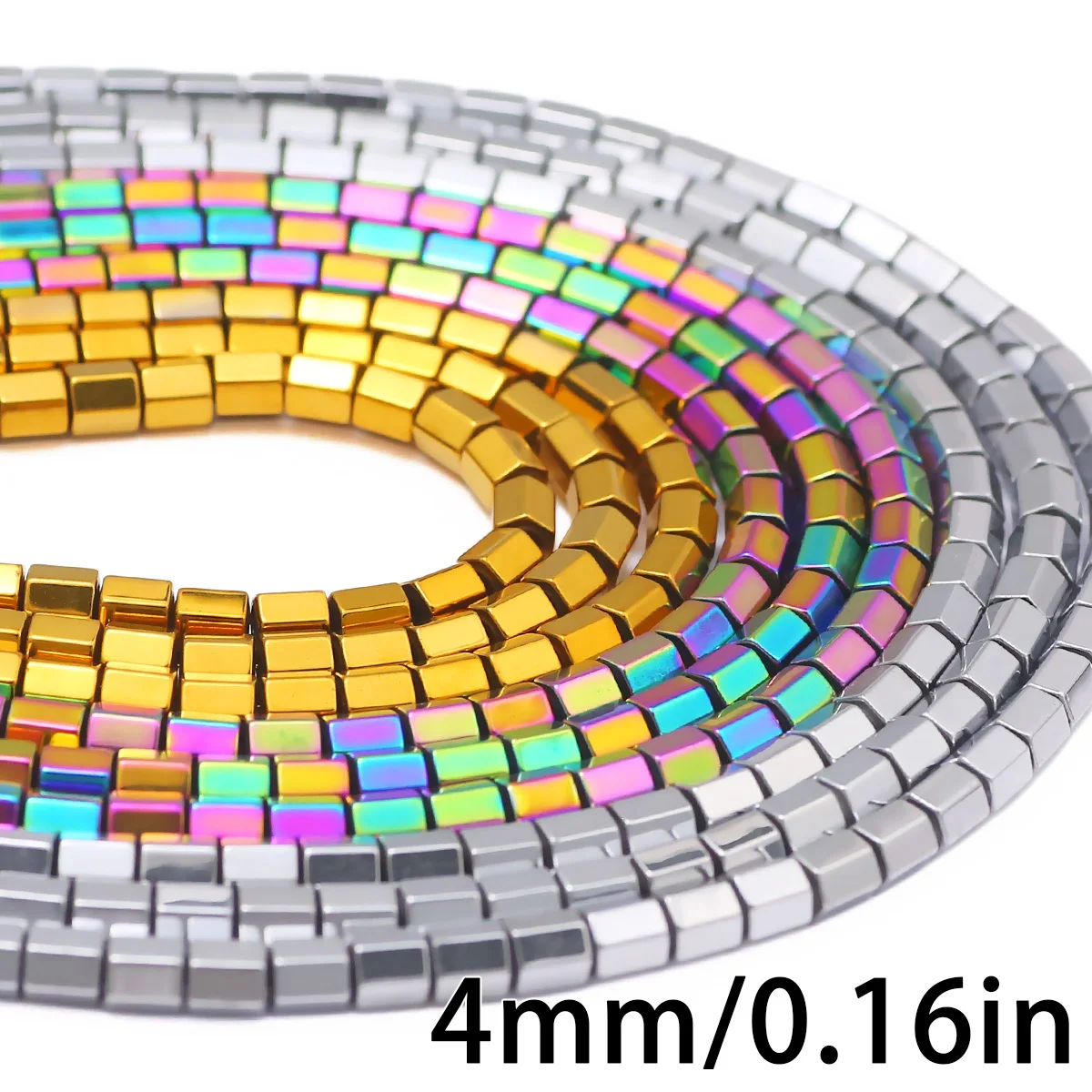 4mm 91pcs Hematite Mini Hexagon Tube Beads Hexagonal Column Spacer Loose Beads For Handmade DIY Jewelry Making Accessories