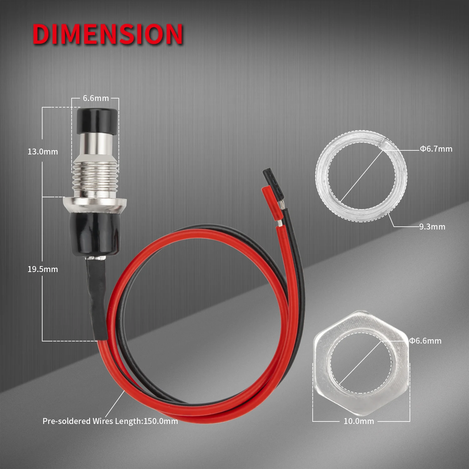 12 Stück Taster 12v Drucktaster 7mm Vorverkabelt Mini Momentan