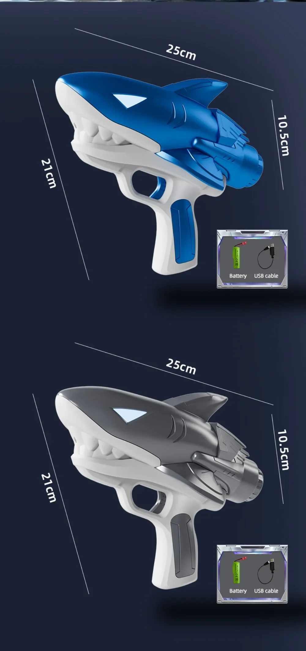 Electric Water Gun Automatic Shark Shape For Outdoor Water Fights_voghion.com