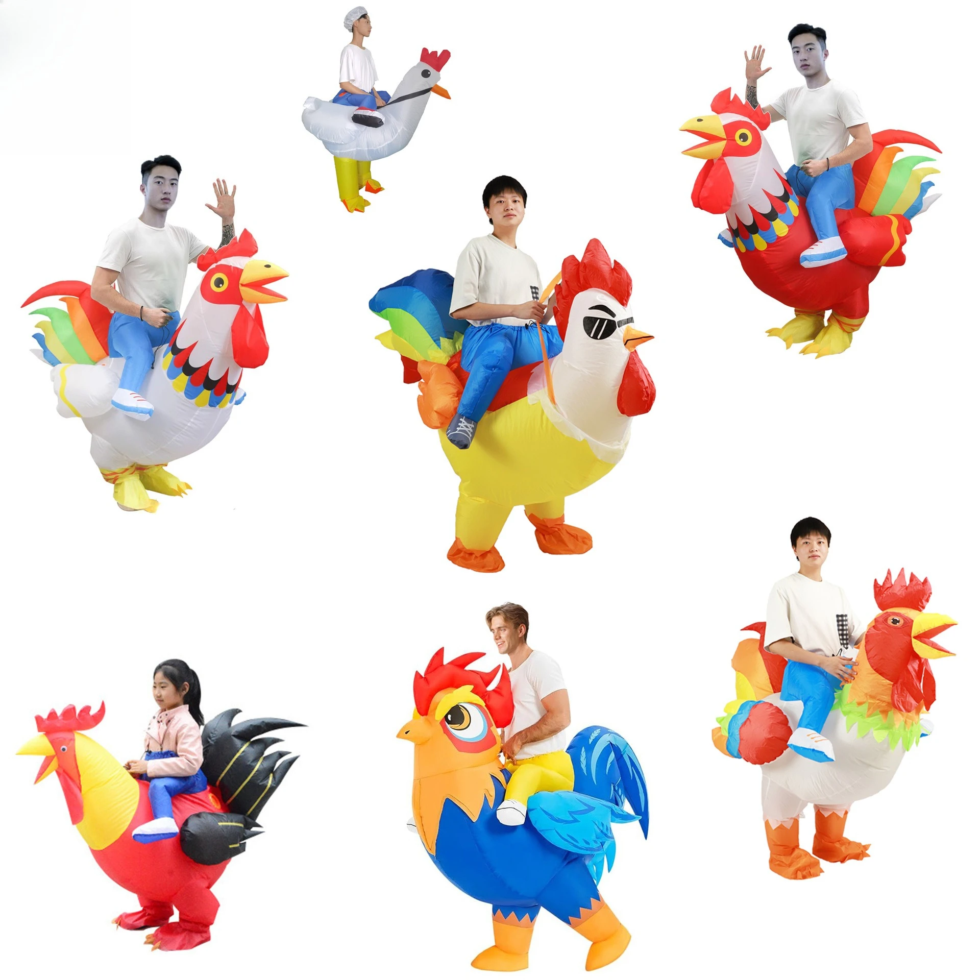 

Festival Party Funny Props Children's Festival Stage Performance Dress Up Cute Colorful Cock Inflatable Costume Holiday Cosplay