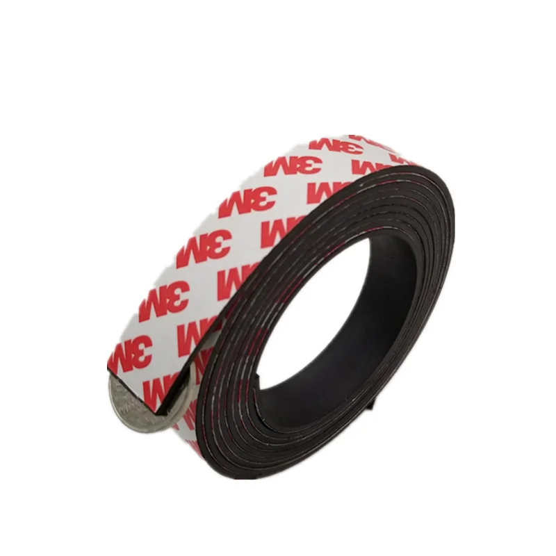 Strong 10mm 15mm 20mm 25mm 5 Meters  Self-adhesive Flexible Magnetic Strip Reusable Rubber Industrial Magnet Fixed File Tape