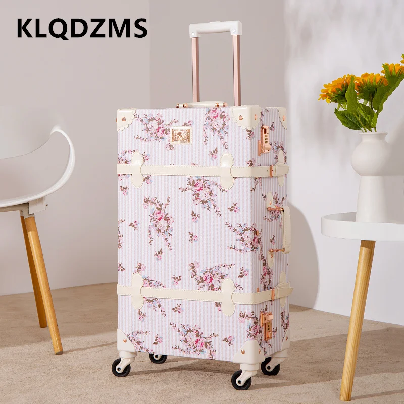 KLQDZMS Neuer Koffer 20“22"24"26 Zoll Damen Boarding Box Reise Trolley Set PU Passwort Box mit Rad Rollgepäck