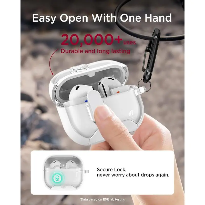 2026 For Galaxy Buds4/3 Pro FE Stand Case with Secure Lock Clip TPU Shockproof Protective Cover For Women Samsung Buds4 3/4 Pro