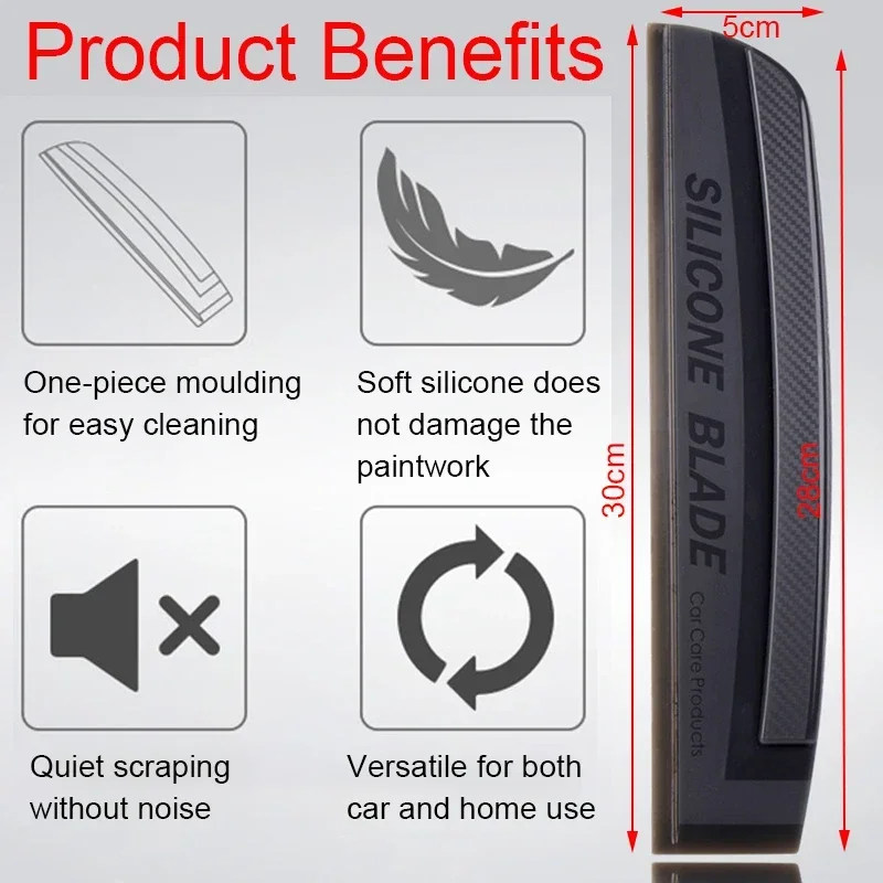 Soft Silicone Handy Squeegee Non-Scratch Water Window Wiper Drying Blade Clean Scraping Car Wash Tool Auto Detailing Accessories