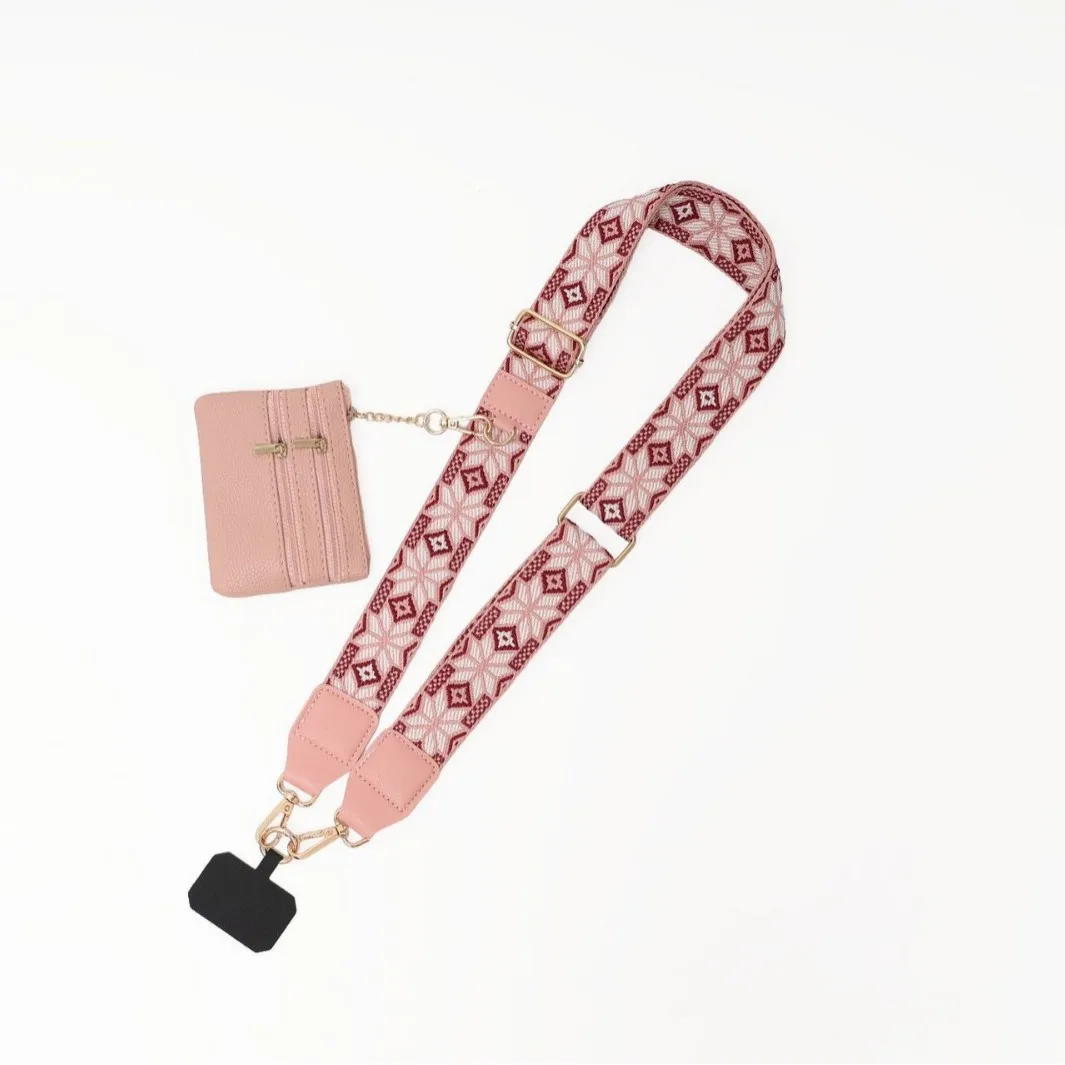 Popular Mobile Phone Strap Adjustable Removable Wrist Strap with Small Bag Lanyard Unisex Shoulder Strap Bag Parts Accessories
