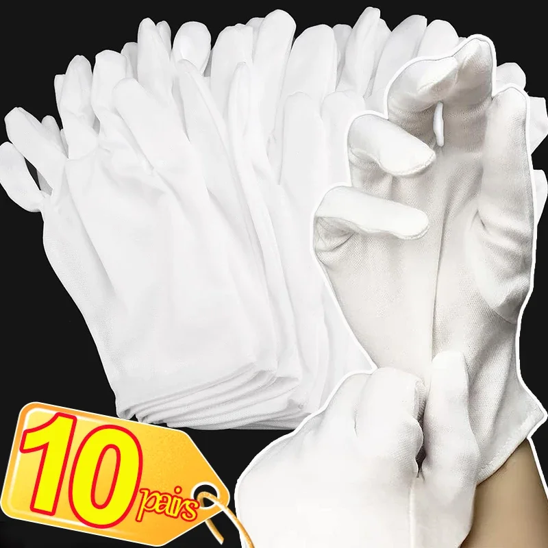 

White Cotton Work Gloves Bulk for Dry Handling Film SPA Gloves Ceremonial High Stretch Gloves Household Cleaning Working Tools