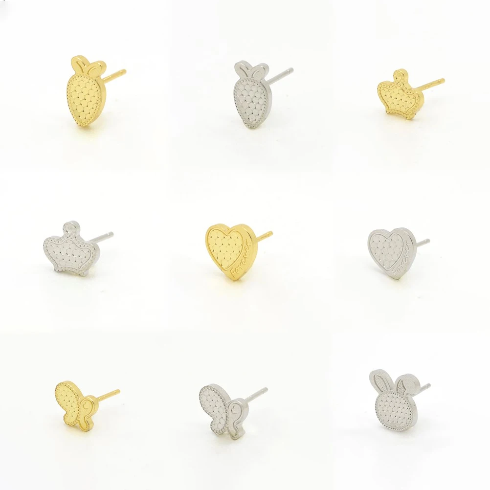 Stainless Steel Earrings Butterfly Radish Rabbit Heart Accessories Jewelry Gold Color Silver Color Earring Gift for Women