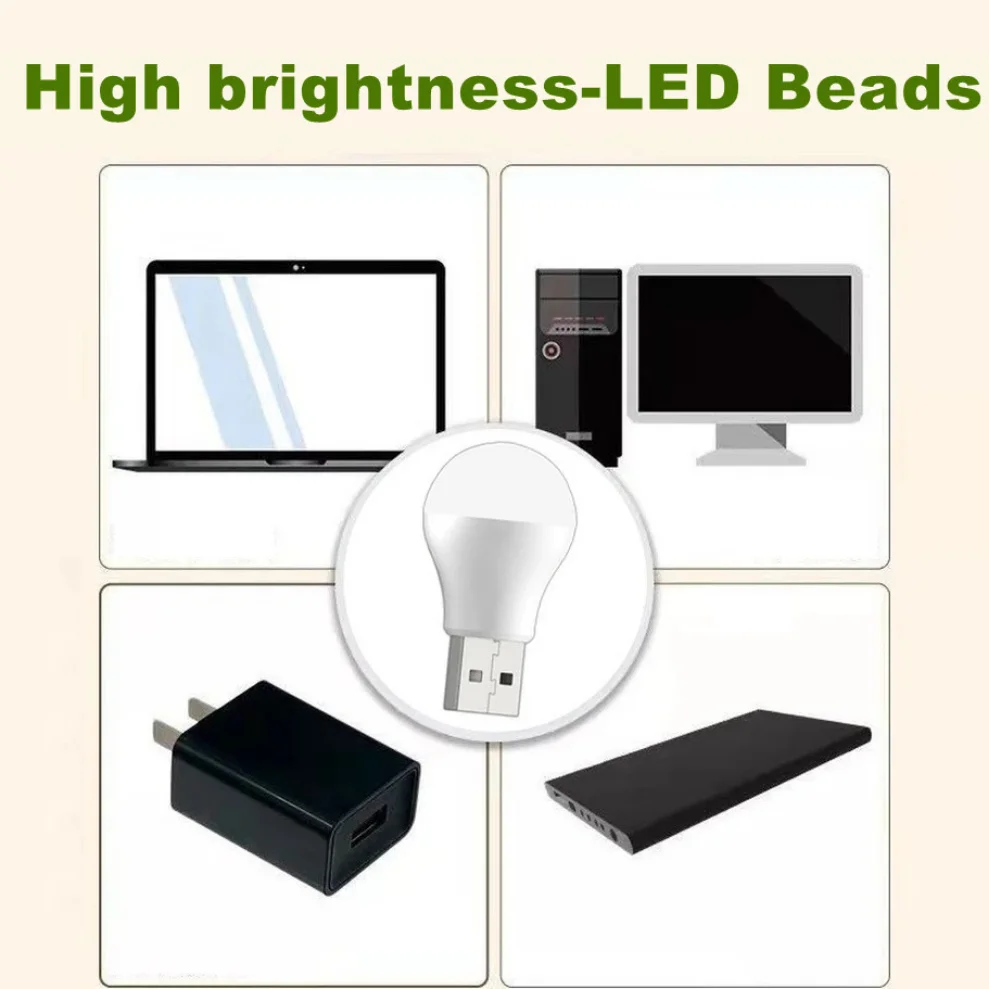 5pc Mini USB Plug Lamp 5V 1W Super Bright Eye Protection Book Light Computer Mobile Power Charging USB Small LED Night Light