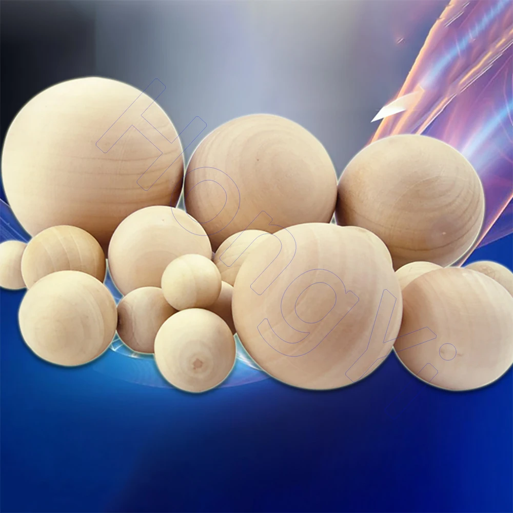 Ø6mm - 90mm Solid Wood Round Beads Natural Logs Without Hole Wooden Balls Handmade DIY For Jewelry Making Carving Paitning Craft