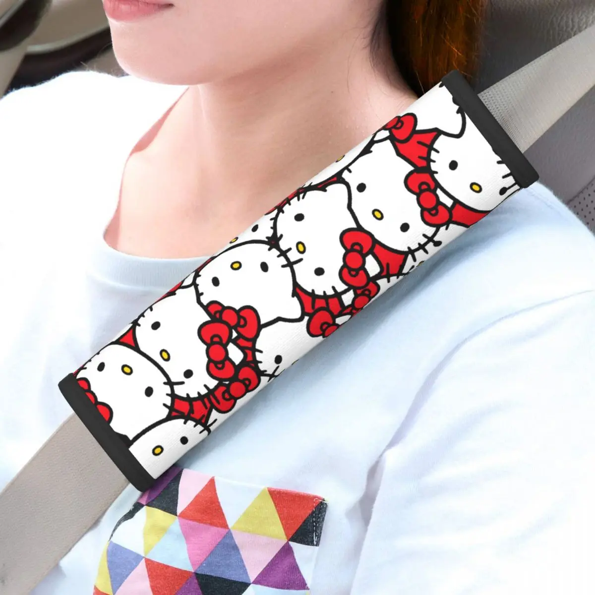 

Пользовательские милые автомобильные накладки на ремни безопасности Hello Kitty, 2 упаковки, чехлы на плечевые ремни безопасности с героями мультфильмов в стиле аниме