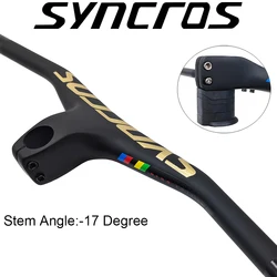 SYNCROS-Integrated Cockpit Handlebar for Mountain Bike, MTB Handlebars, Bicycle Parts, 28.6mm -17 Degree Carbon, 660 ~ 800mm