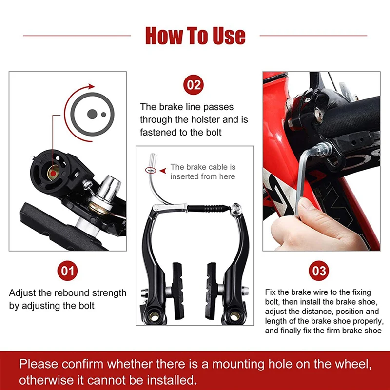 

Y67A-2X Complete Mtb Bicycle Mountain Bike Set,V Brake + Outer Cables + Lever + Front&Rear Brake Cable Bike Brake Accessories