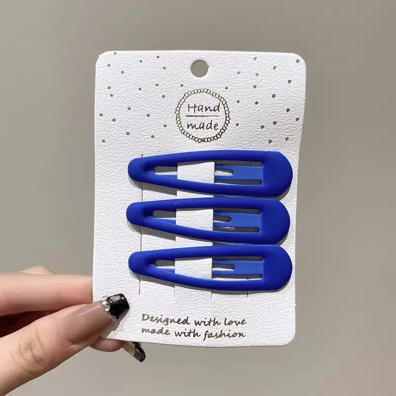 Picture 5: 3PC Royal Blue Baby Hair Drop Clips for Girls Basic Snap Hair Clamp Star Hairpin BB Barrette Spring Autumn Kids Hair Accessories