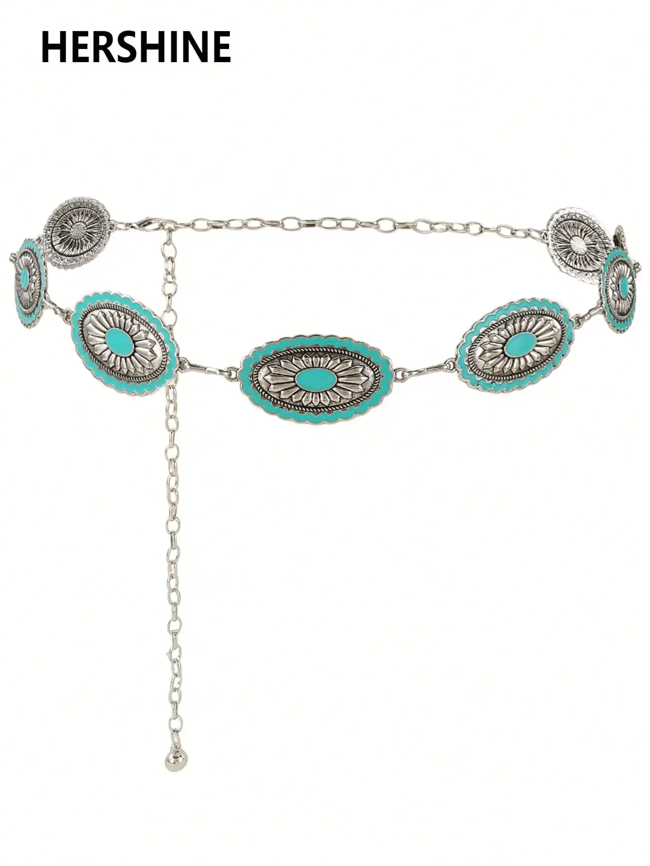 HERSHINE قطعة واحدة من قلادة الخصر النسائية على شكل زهرة على الطراز البوهيمي مناسبة لمطابقة الفساتين والجينز في الهالوين