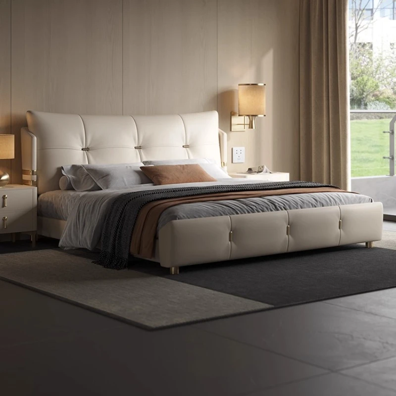 إطار جمالي سرير منجد منضدة تخزين صالة سرير غرفة نوم مزدوجة حديثة Letto Matrimoniale إكسسوارات منزلية #1