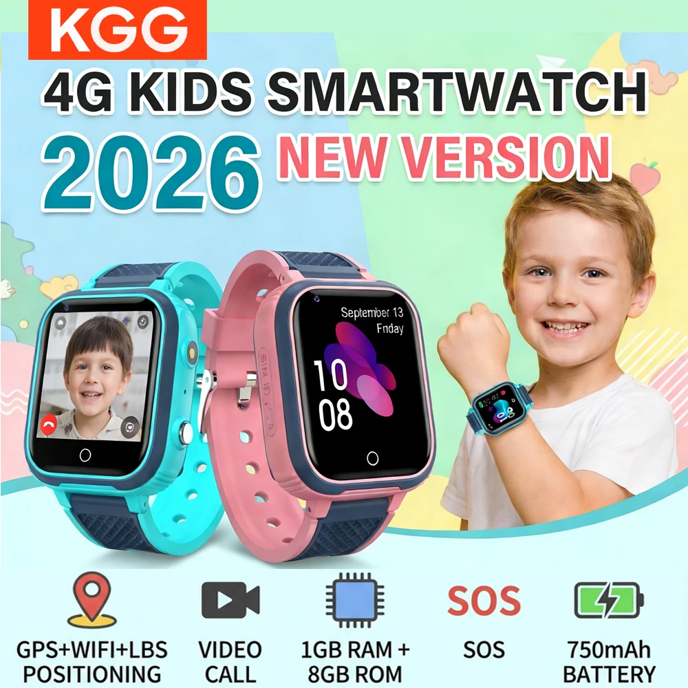 4G Kids Smart Watch GPS Tracker Video Call SOS Emergency Alert, Real-Time Location Monitor Child Safety Smartphone Watch Gifts