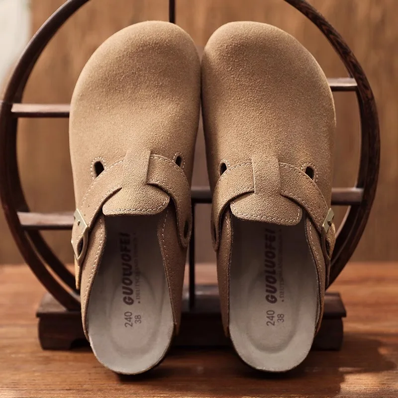 

Fashionable Men's Cork Headed Slippers Summer Lazy Person Sandals Slip-On Shoes Soft Comfortable Eco-Friendly EVA Outsole