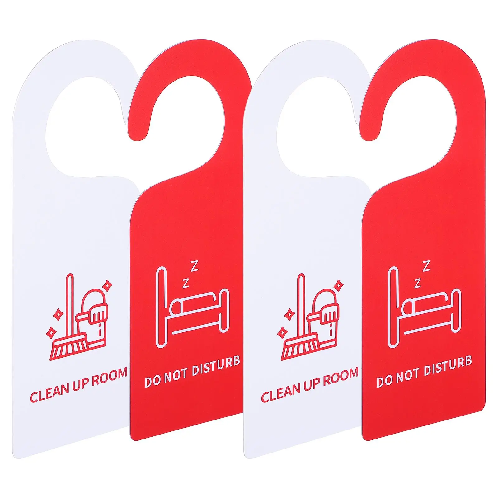 2/4Pcs 21.5x8.5CM Door Sign Do Door Sign Not Disturb Please Knock Double Side Warning Bulletin Board For Bar Hotel Mall Office