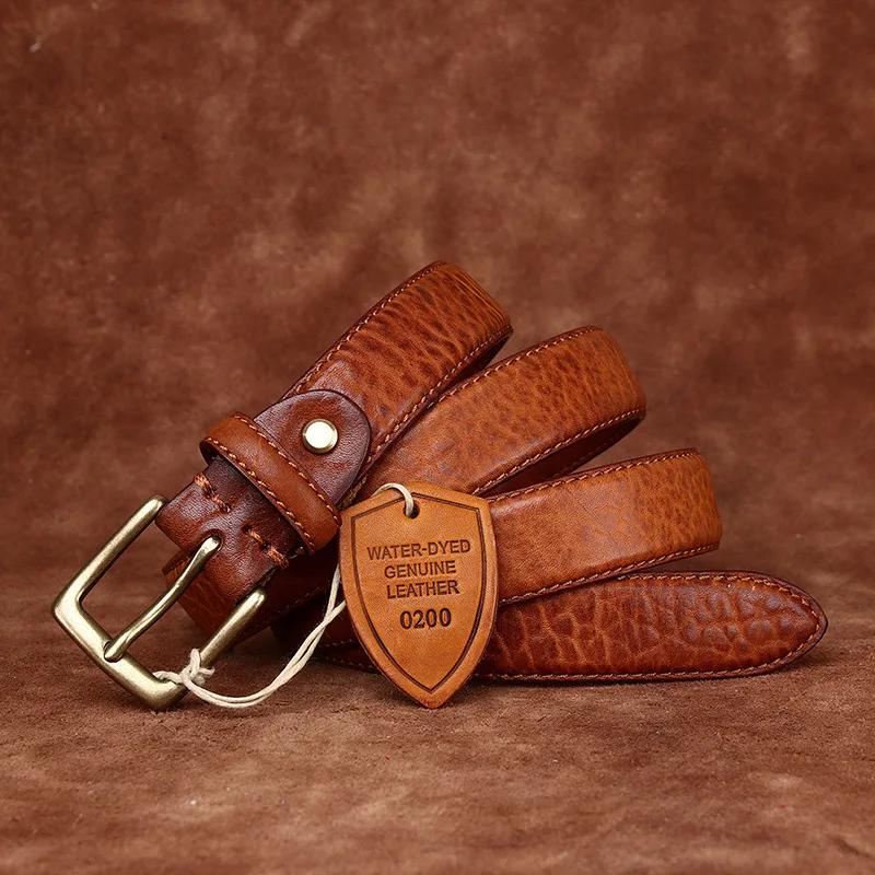 

Men's fashion double-sided genuine leather top layer leather belt versatile jeans belt