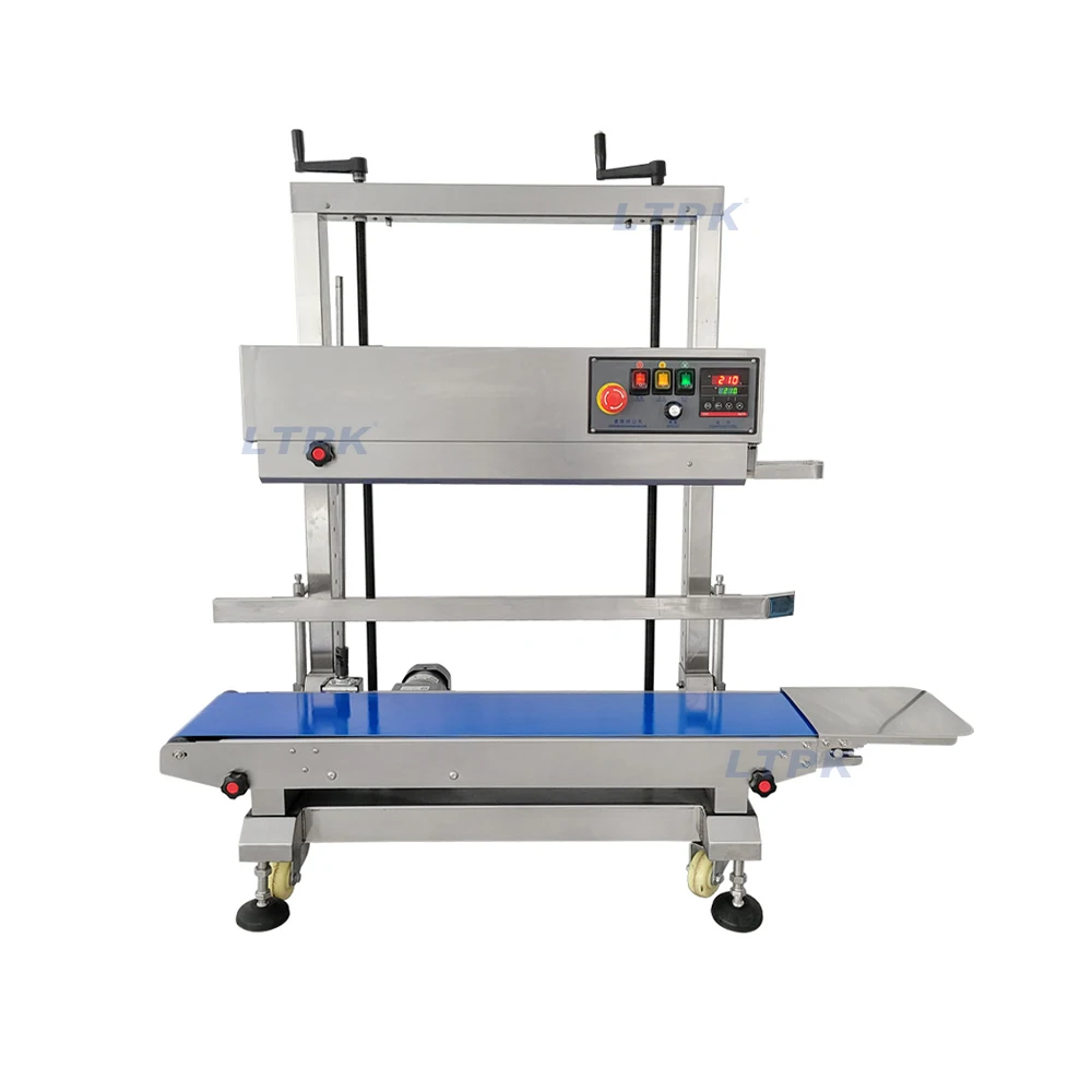 

FR1100V Electric Continuous Band Sealing Machine Vertical Large Heavy Plastic Heat Sealer for Food Liquid for Chemical Commodity