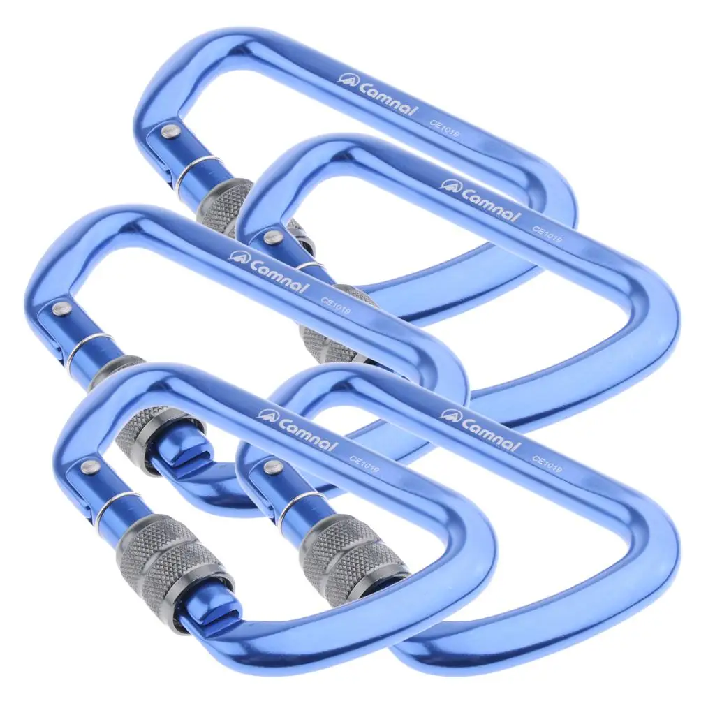 5 шт. 28KN сверхмощные алюминиевые карабины, прочные фиксирующие карабины с винтовым механизмом, зажимы для альпинистского арбориста 5 шт. 28KN сверхмощные алюминиевые карабины, прочные фиксирующие карабины с винтовым механизмом, зажимы для альпинистского арбориста