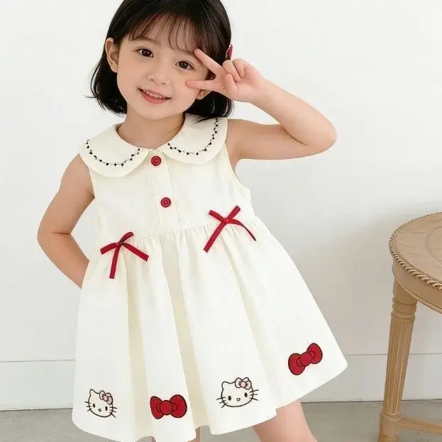 roupa-infantil-de-algodao-sanrio-kawaii-hello-kitty-vestido-de-verao-para-meninas-estilo-colegial-com-colarinho-de-boneca-e-saia-pequena