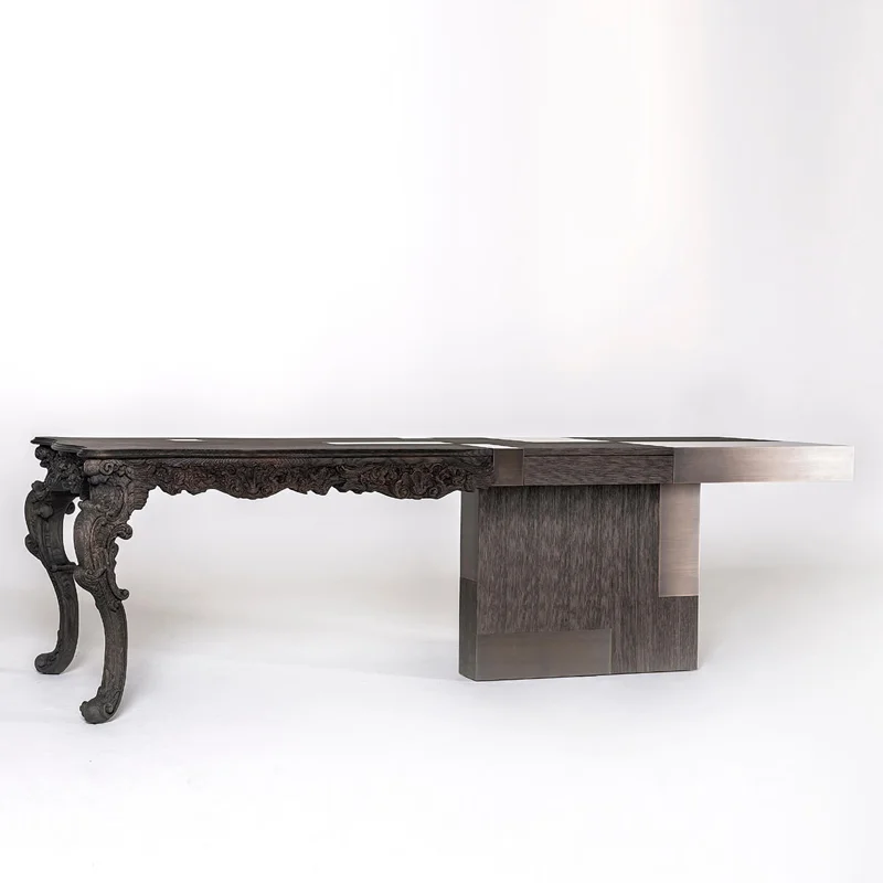 Combining Chinese and Western fashion desk, French dining table oak open paint, personalized fashion and creative Chinese