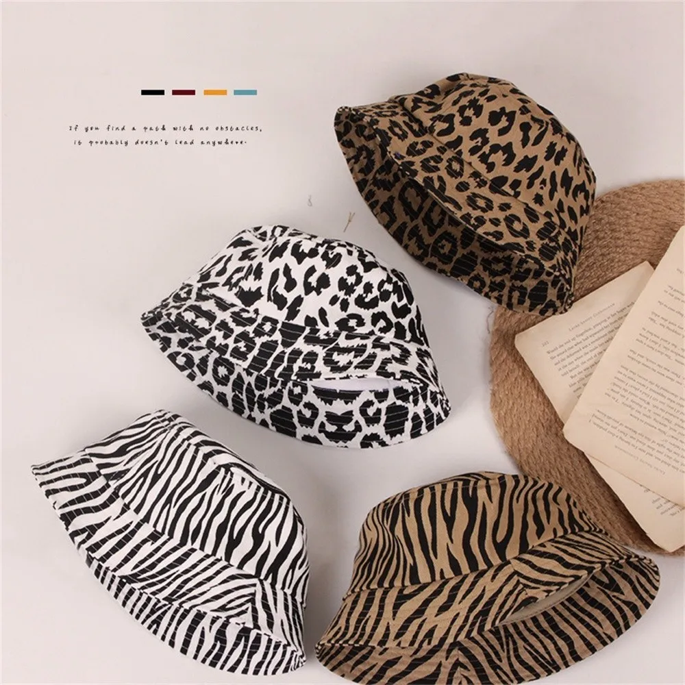 

2024 Spring and Autumn New Leopard Children's Fisherman Hat Men and Girls Baby Fashion Sun Basin Hat