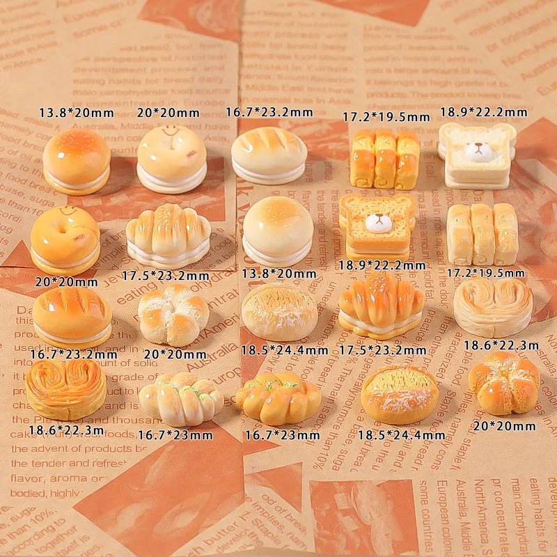 3 قطعة خبز صغير نخب دونات كعكة لفة الحلوى الغذاء المطبخ نموذج الراتنج لعبة Diy بها بنفسك اكسسوارات الكرتون محاكاة الغذاء اللعب المفاتيح