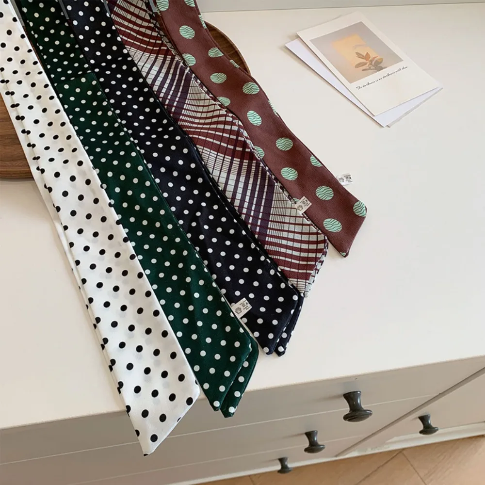 الرجعية البولكا وشاح المرأة الخريف الربيع الأزياء التبعي وشاح ضيق خفيفة الوزن أنيقة الشعر التفاف حزب السفر هدية #5