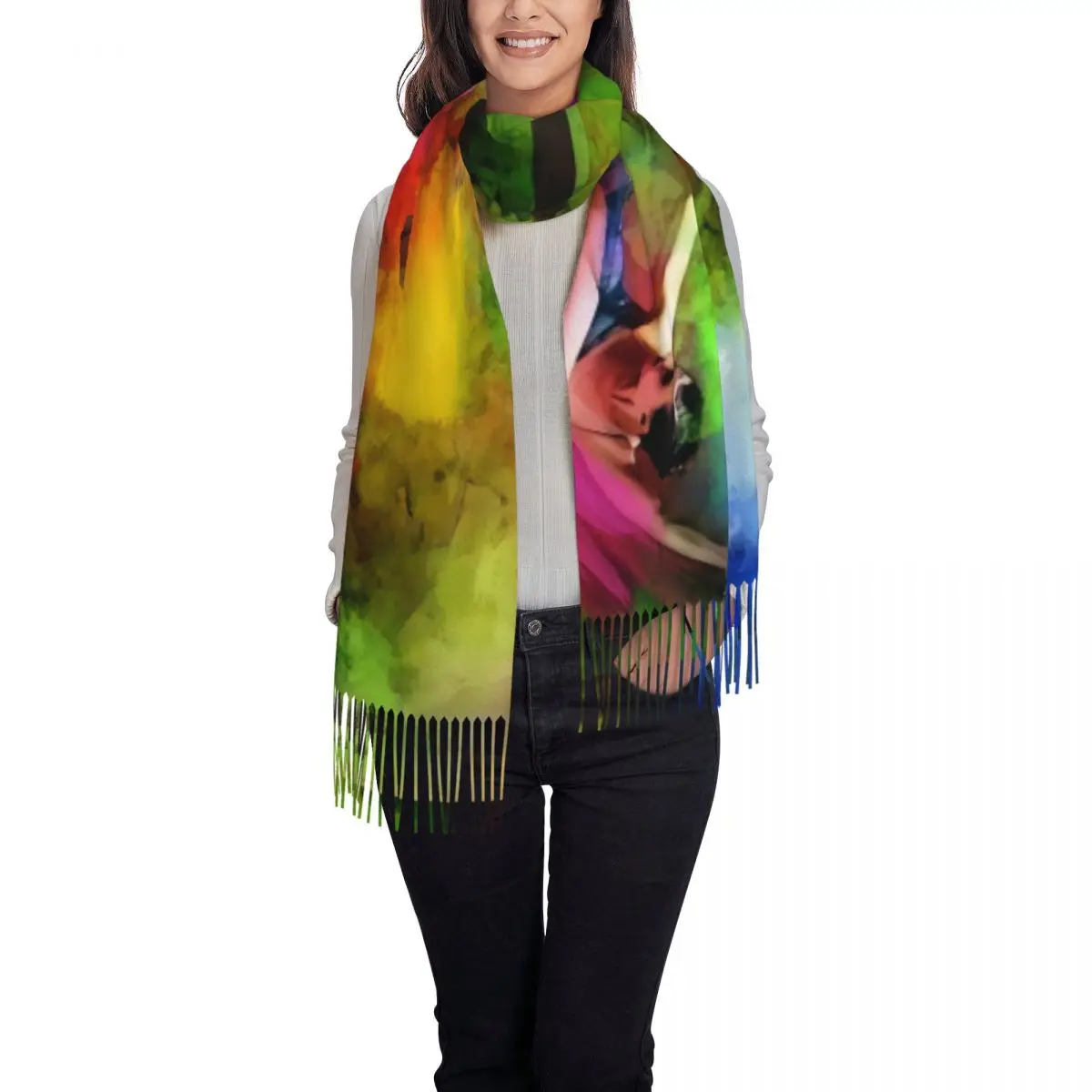 Customized Printed Elegant Gymnastics Art Print Scarf Women Men Winter Fall Warm Scarves Shawls Wraps