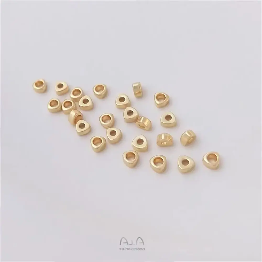 

14K gold wrapped small broken gold beads triangular spacer DIY Bracelet headpiece handmade beads