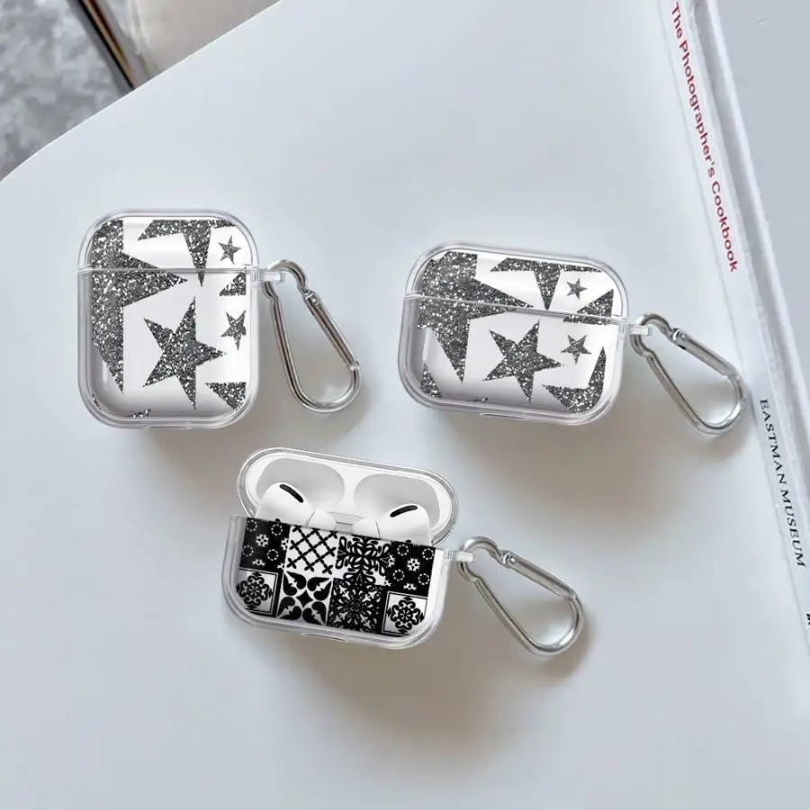 

Clear Earphone Cases Cover Case For Airpods 3 Pro 1 4 Pro3 Pro2 2 Stars Carpet Patterns