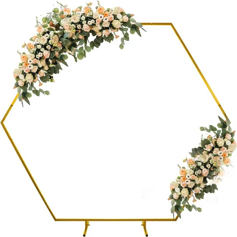 

Hexagonal Arched Background Frame Metal Wedding Arched Frame Ceremony Birthday Party Baby Shower Background Decoration