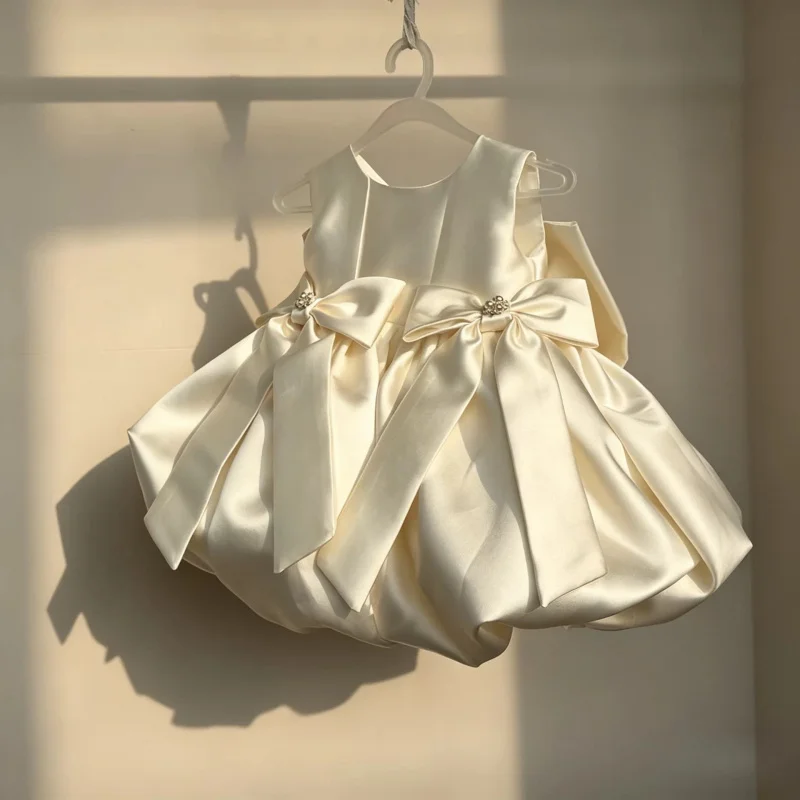 

New Sleeveless Three-Dimensional Princess for Girls Flower Bud Bow Dress