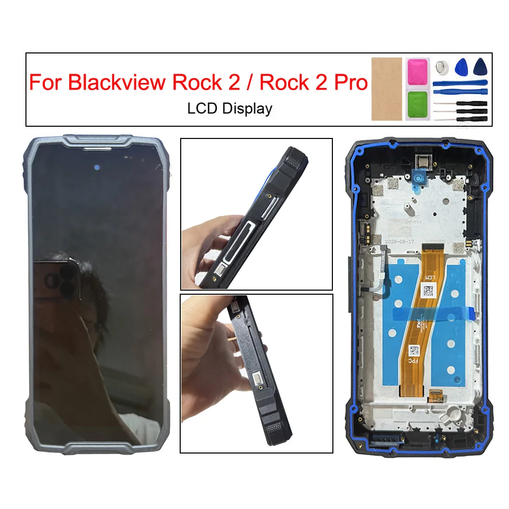 For Blackview Rock 2 Pro LCD Display Wite Frame Touch Screen Digitizer Assembly Phone Screen Replacement Parts for Device Repair