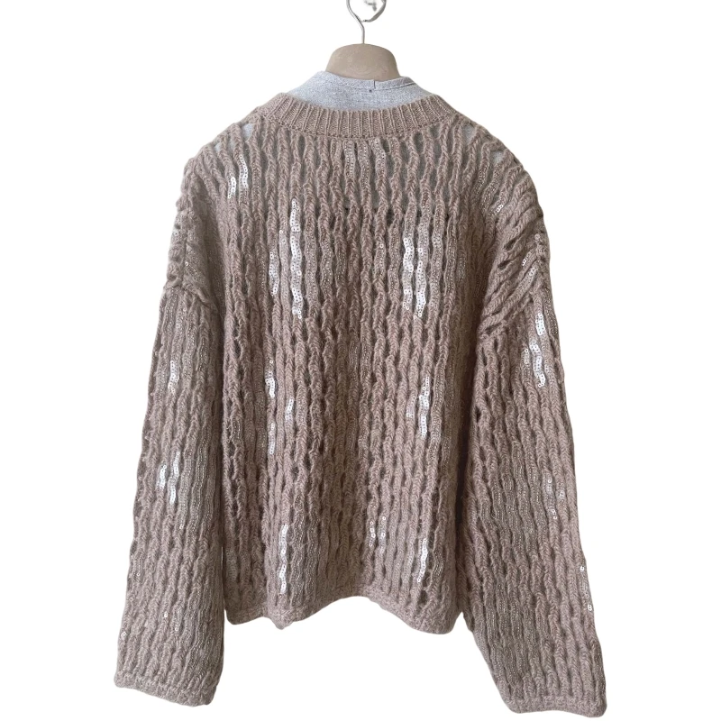 25 Women\'s Sweater Vintage Winter Wrapping Warm Knit Thick Pullovers 10% Cashmere 90% Wool Handmade Customization SequinsA25363
