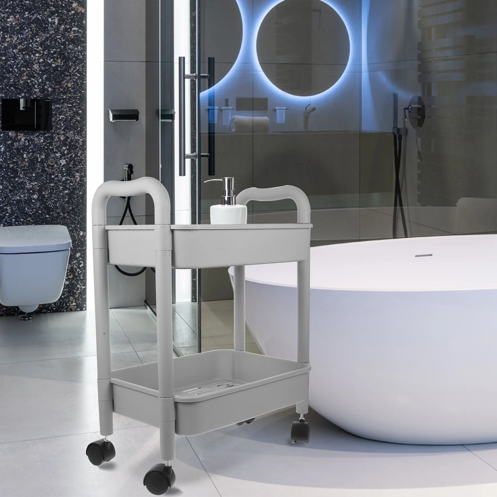 

Rolling Storage Multi-Tier Utility Cart For Kitchen Bathroom Office Laundry Room Bookshelf Snack Trolley Organizer Cart