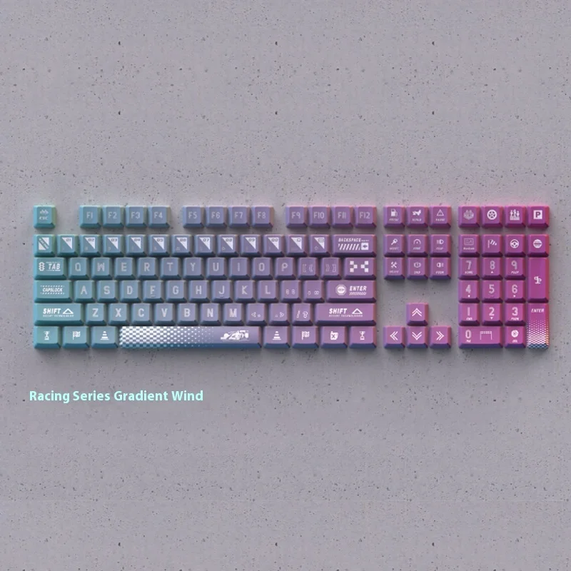 Racing keycaps multiple color schemes OEM customized mechanical keyboard DIY 108 keycap settings adaptation 61 84 104 108