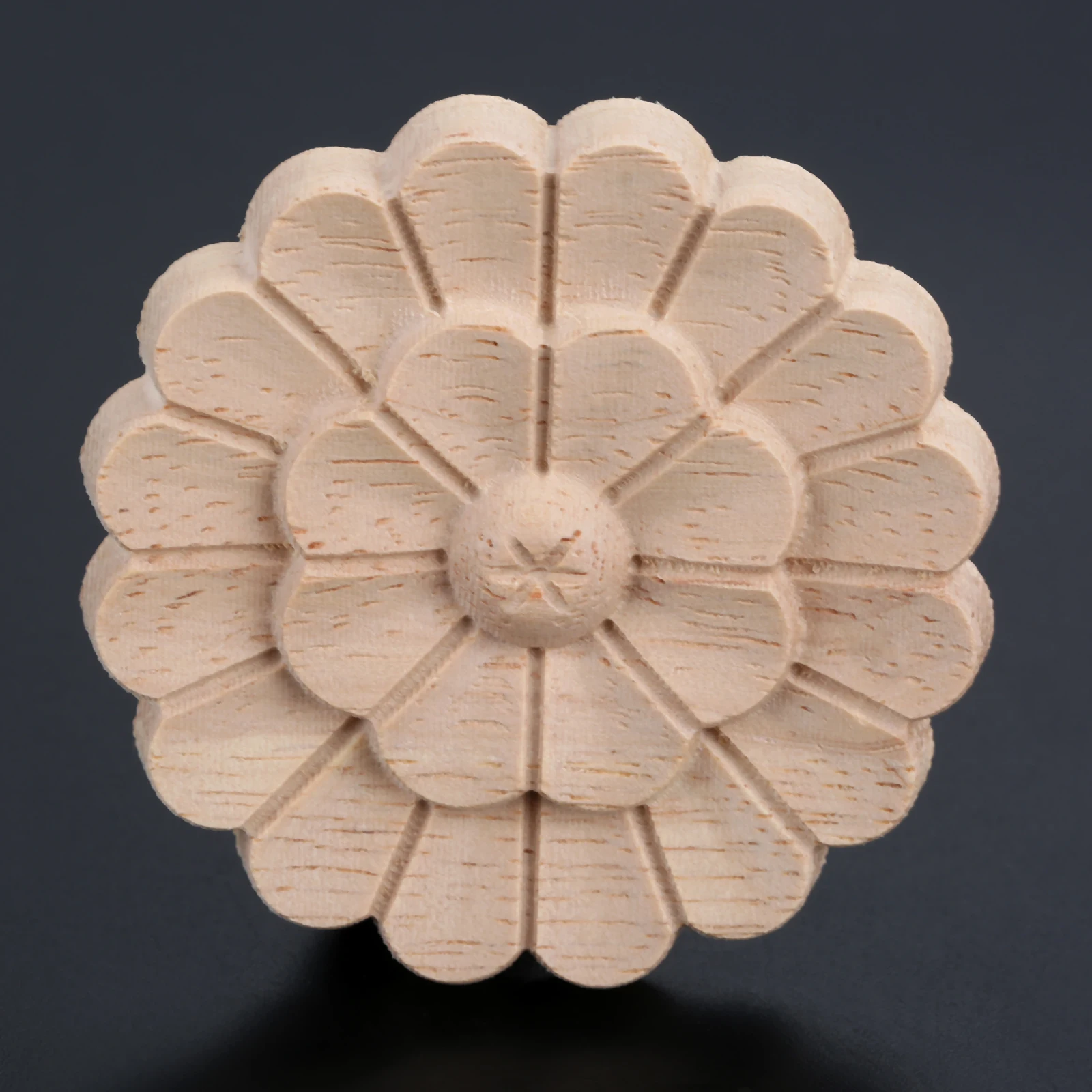 나무 조각 온레이 아플리케, 도색되지 않은 나무 장미 조각 가구 데칼, 문 벽 거울 벽난로 침대 DIY 장식, 5 개, 6cm