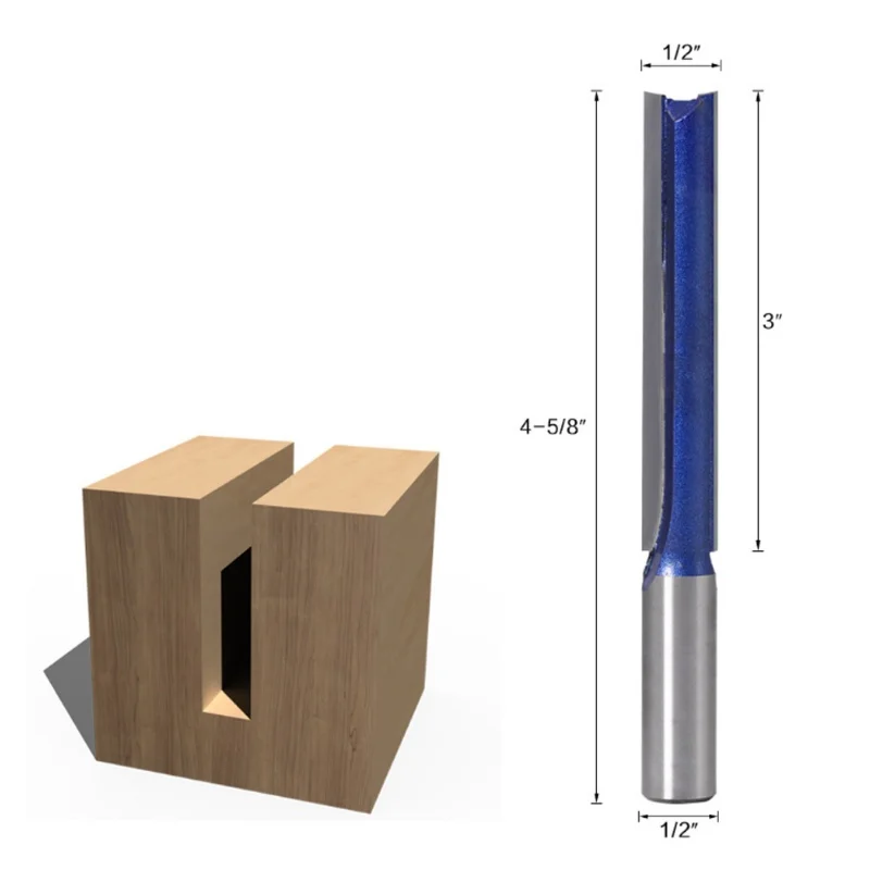 1/2 عرقوب طويل مستقيم فلوش تقليم راوتر بت التشذيب القاطع أداة قطع النجارة #3