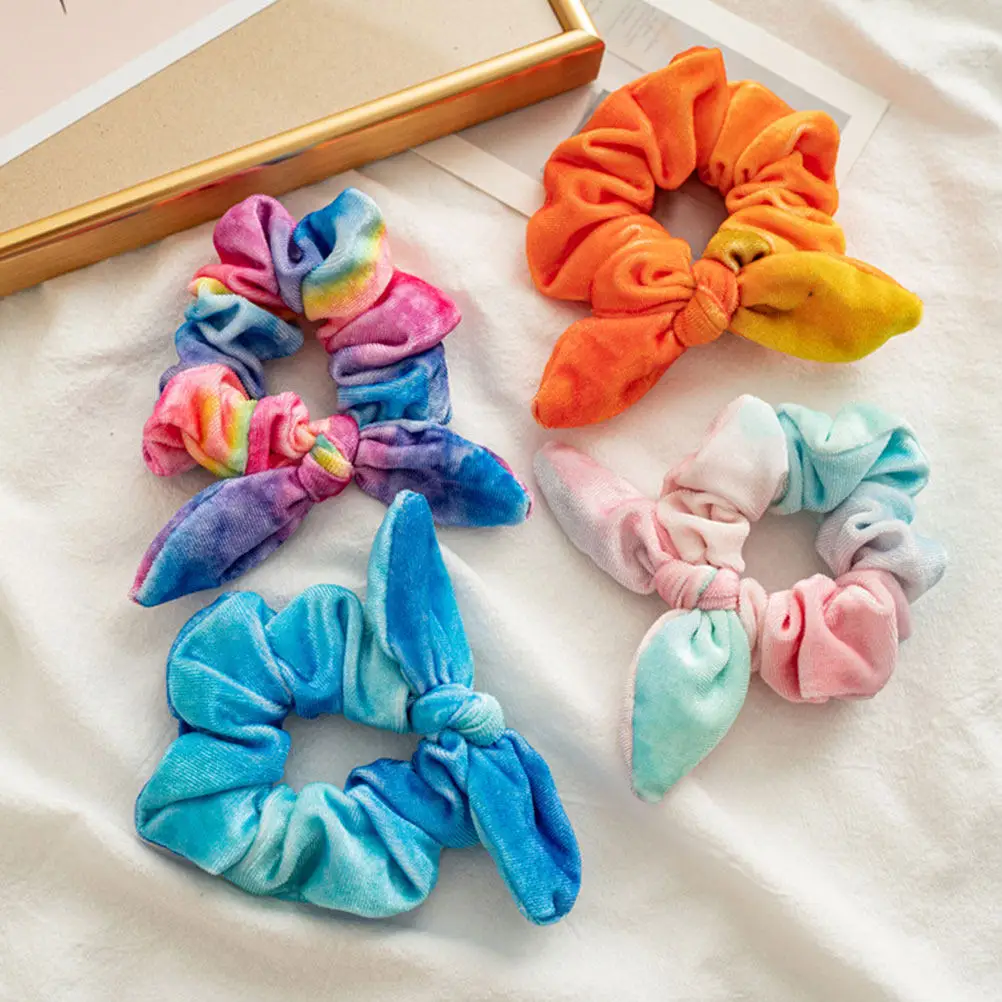 

8Pcs Adorable Rabbit Ear Scrunchies Women Hair Ties High Elasticity Colored Cloth Hair Scrunchies for Daily Wear Parties Prom
