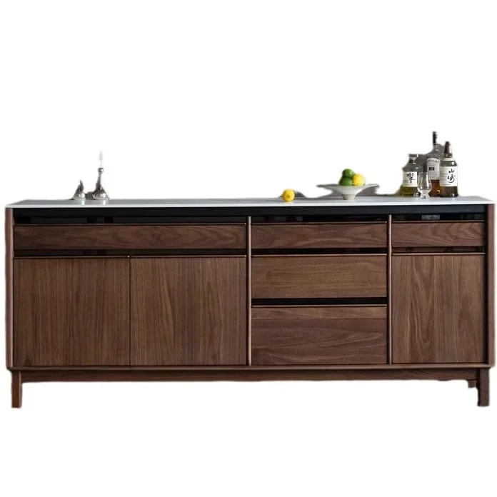 خزانة جانبية لتناول الطعام مصنوعة من الخشب الصلب متعددة الوظائف للمطاعم #1