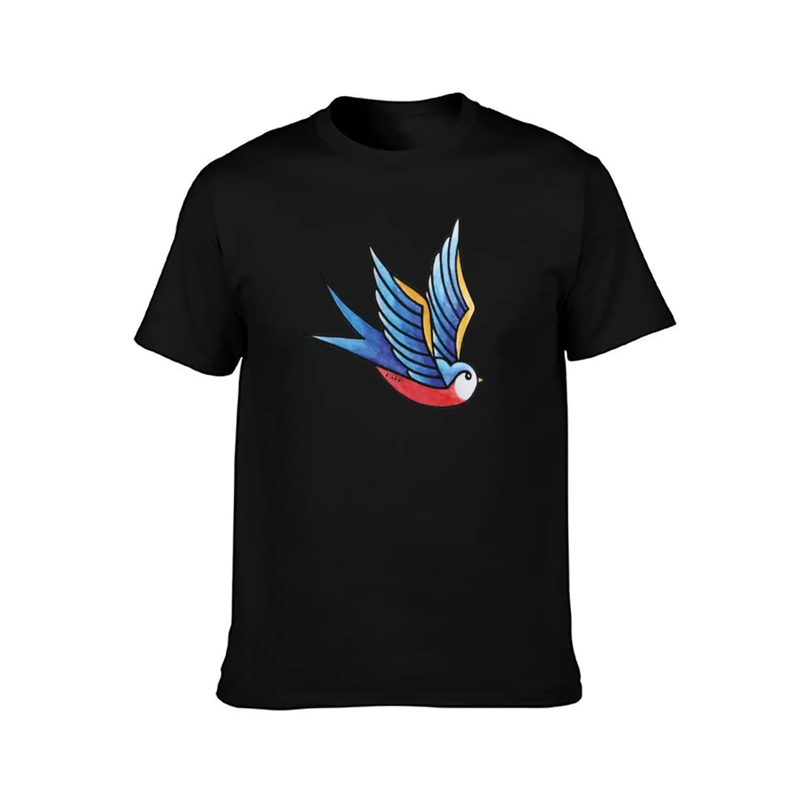 Blue swallow tattoo T-Shirt graphic tee shirt plain essential t shirt funny t shirts for men