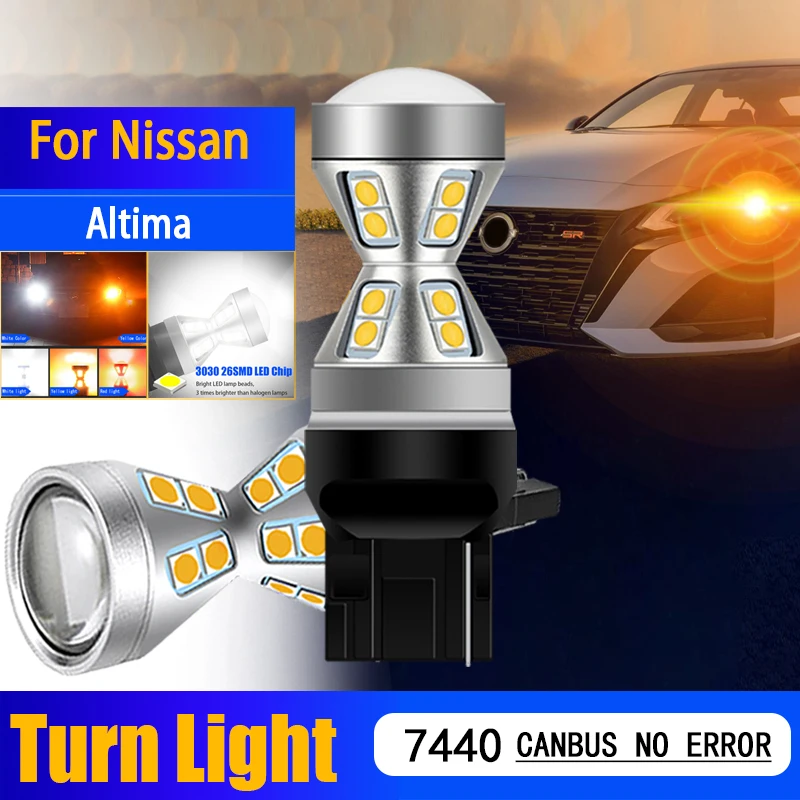 

2PCS WY21W 7440 7441 7440A Canbus No Error Anti Hyper Flash LED Turn Signal Lights Blinker Bulbs Amber Yellow For Nissan Altima