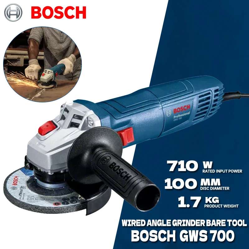 Bosch GWS 700 Wired Angle Grinder 220V 100mm Disc for Wood Metal Cutting