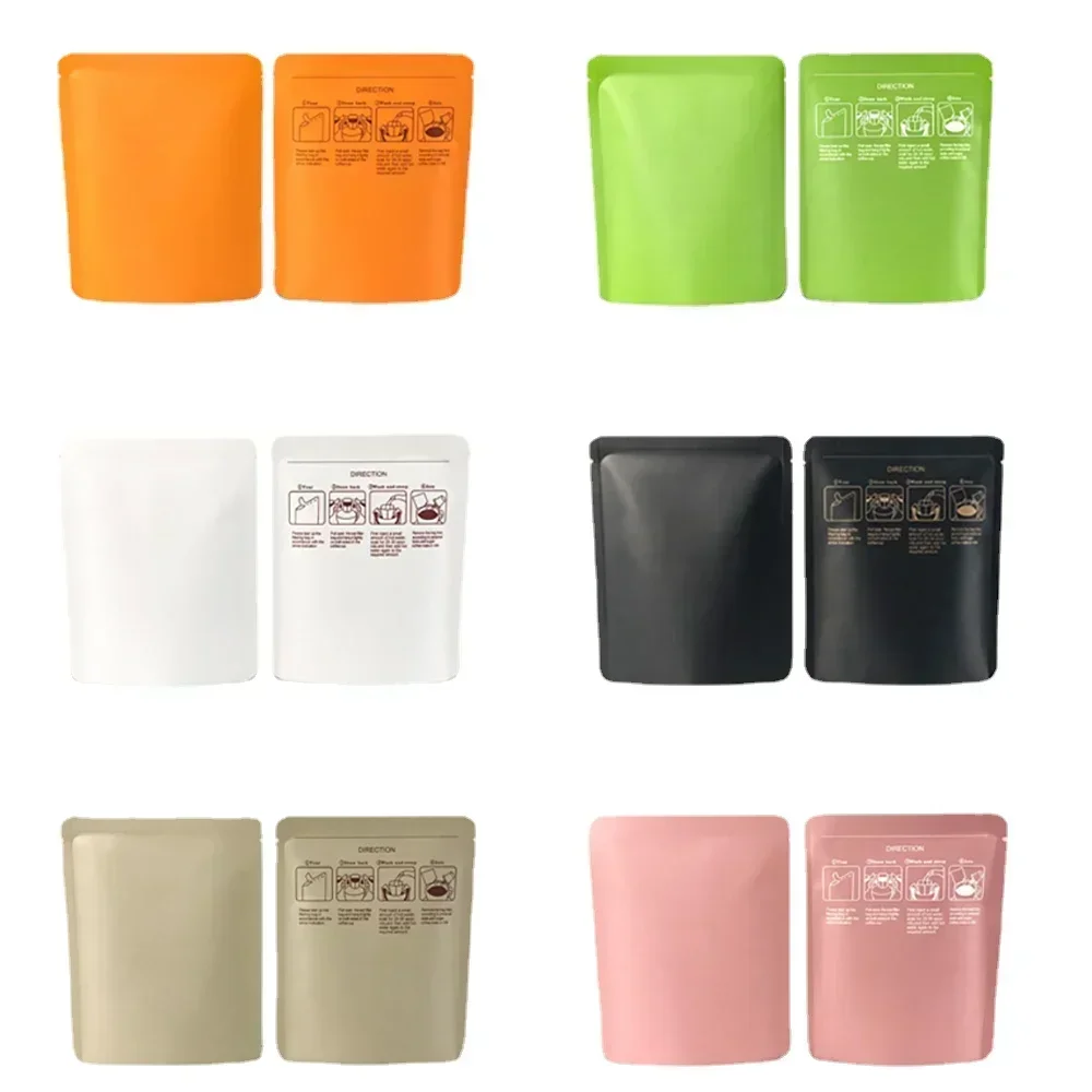 100pcs Custom Printed Laminated Material 3 Side Sealed Small Aluminum Foil Drip Coffee Bag